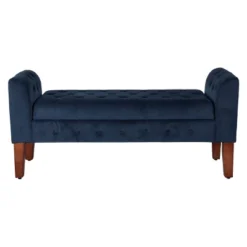 Velvet Tufted Storage Settee Bench - HomePop -Famous Furniture Store GUEST 8faeaaee fb4b 447c ac6a d9a647d2a6d0