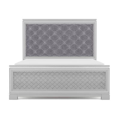 3pc Tenaya Bed With 2 Nightstands Set Silver/Gray - HOMES: Inside + Out 11 3pc Tenaya Bed With 2 Nightstands Set Silver/Gray - HOMES: Inside + Out - Image 9