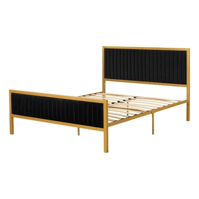 Queen Flam Upholstered Metal Bed - South Shore 15 Queen Flam Upholstered Metal Bed - South Shore - Image 13