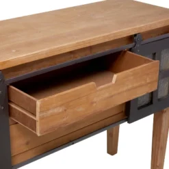 Industrial Wood Console Table Dark Brown - Olivia & May -Famous Furniture Store GUEST 9140d65b 1c32 40ee b675 14dfe36a813c