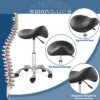 Saloniture Ergonomic Saddle Stool - Adjustable Hydraulic Seat, Rolling Salon Chair With Swivel Wheels