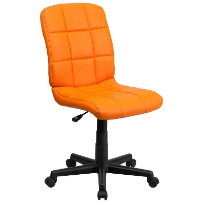 Emma And Oliver Mid-Back Quilted Vinyl Swivel Task Office Chair 14 Emma And Oliver Mid-Back Quilted Vinyl Swivel Task Office Chair - Image 12