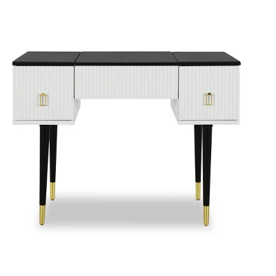 43.3" Modern Vanity Table Set With Flip-Up Mirror, LED Lights And Storage - ModernLuxe 7 43.3" Modern Vanity Table Set With Flip-Up Mirror, LED Lights And Storage - ModernLuxe - Image 5