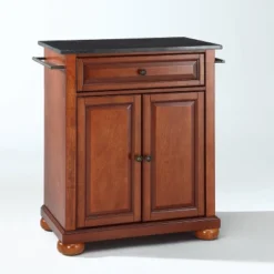 Alexandria Black Granite Top Portable Kitchen Island/Cart - Crosley -Famous Furniture Store GUEST 92bf47a8 5129 4531 b1ab df60ee2f592f