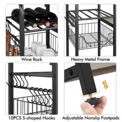 Yaheetech 4-Tier 55" Kitchen Baker's Rack With Power Outlet -Famous Furniture Store GUEST 92f9dab6 4f04 456a bd17 6341a673e594