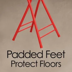 Hastings Home 24-Inch Heavy-Duty Folding Round Stool With 300-lb Weight Capacity, Red -Famous Furniture Store GUEST 930fff09 2b08 4178 a762 8fa9918607c8