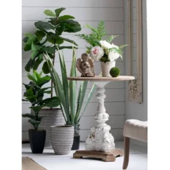 Round Side Table Antique White/Natural - A&B Home 24 Round Side Table Antique White/Natural - A&B Home -Famous Furniture Store GUEST 942be4c0 5089 48b3 bc02 759b16ce9fee