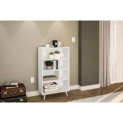 40.75" Sidney 4 Shelf Bookshelf White - Polifurniture -Famous Furniture Store GUEST 94626689 d807 4113 8b71 af8bf98f3c53