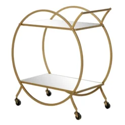 Contemporary Glam Metal Bar Cart - Olivia & May -Famous Furniture Store GUEST 94858caa 58bd 4e44 ab99 6a314c866bef