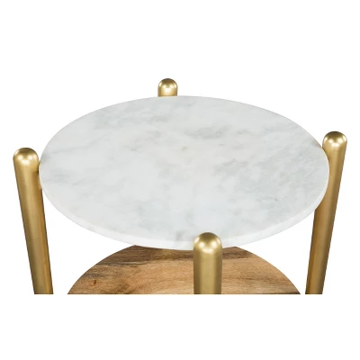 Melrose Side Table White/Gold - ZM Home 6 Melrose Side Table White/Gold - ZM Home - Image 4