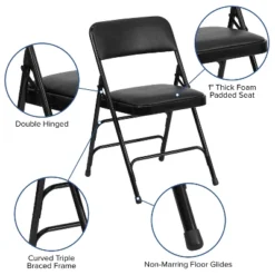 Flash Furniture 4 Pack HERCULES Series Curved Triple Braced & Double Hinged Upholstered Metal Folding Chair -Famous Furniture Store GUEST 9546a3f8 09bd 4d70 a82b f1c032d44437