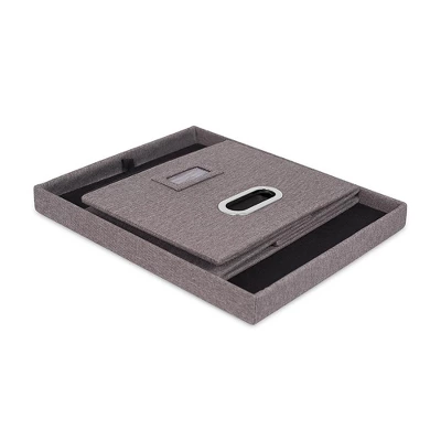 Internet's Best 2-Pack Collapsible File Storage Organizer With Lid - Grey 3 Internet's Best 2-Pack Collapsible File Storage Organizer With Lid - Grey