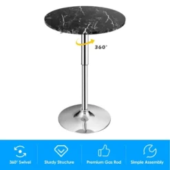 Costway 6PCS Round Bistro Bar Table Height Adjustable 360-degree Swivel WhiteBlack -Famous Furniture Store GUEST 956df289 e0d2 4189 ad8b bc019bf5c22e