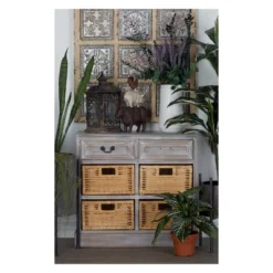 Wood Storage Accent Chest 4 Wicker Basket Drawers Taupe - Olivia & May -Famous Furniture Store GUEST 95fc38d3 c494 4794 ba3e 54d4d91a72ce