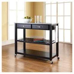 Solid Granite Top Kitchen Cart/Island With Optional Stool Storage - Crosley 13 Solid Granite Top Kitchen Cart/Island With Optional Stool Storage - Crosley -Famous Furniture Store GUEST 965f220d d181 4efa a835 a6427bb6e195