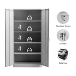 Aobabo Durable Locking Metal Storage Cabinet Organizer With 4 Adjustable Shelves And 2 Keys For Garages And Offices -Famous Furniture Store GUEST 96ab45ae b293 4111 869d b3938a9ed9ad