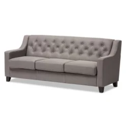 Arcadia Modern And Contemporary Fabric Upholstered Button Tufted Living Room 3 Seater Sofa - Baxton Studio -Famous Furniture Store GUEST 975fa8ad 359c 415b 9df7 99e12d6009cd