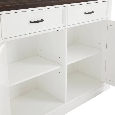 Clifton Kitchen Island With Camille Stools Distressed White/Black - Crosley 17 Clifton Kitchen Island With Camille Stools Distressed White/Black - Crosley - Image 15