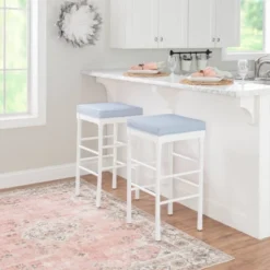 Set Of 2 Devin Barstool White - Linon -Famous Furniture Store GUEST 97d6e71d fe90 4e44 92a7 09a16b1a6c29