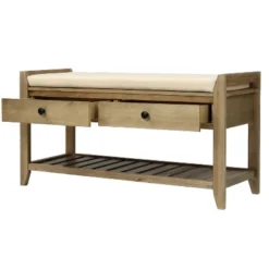 Entryway Storage Bench With Cushioned Seat, Shoe Rack And Drawers-ModernLuxe -Famous Furniture Store GUEST 97fadb2a 6999 4981 ab5f 20908eb4e107