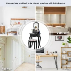 Tangkula Vanity Mirror Makeup Dressing Table Set W/ Stool Drawer Wood Desk 15 Tangkula Vanity Mirror Makeup Dressing Table Set W/ Stool Drawer Wood Desk -Famous Furniture Store GUEST 98075a6e 9440 4bf1 9de7 8d596e4c61ad