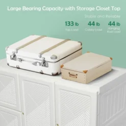 Costway Portable Closet Clothes Foldable Armoire Wardrobe Closet W/10 Cubes, Hanging Rods -Famous Furniture Store GUEST 98db26e3 8b8a 4dfe 87b6 c505da351611