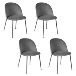 Tangkula Dining Chair Set Of 4 Upholstered Velvet Chair Set W/ Metal Base For Living Room -Famous Furniture Store GUEST 98dbabf3 760b 4470 bd3a 54f388e422ea