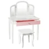 Costway Kids Vanity Set Princess Makeup Dressing Play Table Set W/Mirror White Pink -Famous Furniture Store GUEST 9909aa3b d878 4220 a6ea 03114ad1fb52