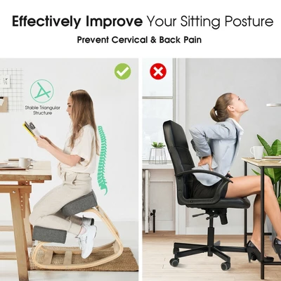 Costway Ergonomic Kneeling Chair Rocking Stool Upright Posture Office Furniture Grey 6 Costway Ergonomic Kneeling Chair Rocking Stool Upright Posture Office Furniture Grey - Image 4