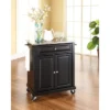 Portable Stainless Steel Top Kitchen Island Wood/Black - Crosley