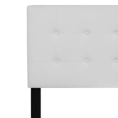 Emma And Oliver Button Tufted Upholstered Queen Size Headboard In White Vinyl 6 Emma And Oliver Button Tufted Upholstered Queen Size Headboard In White Vinyl - Image 4