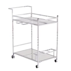 Iverson Metal Mirrored Bar Cart - Aiden Lane -Famous Furniture Store GUEST 99dffe69 0207 4e59 933d 1d6a198b0780