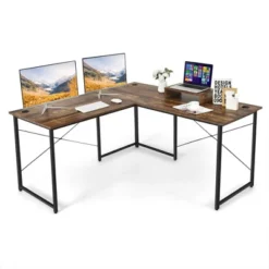 Costway L-Shaped Reversible Computer Desk 2-Person Long Table W/Monitor Stand 25 Costway L-Shaped Reversible Computer Desk 2-Person Long Table W/Monitor Stand -Famous Furniture Store GUEST 9c16e21d 85ea 495e 811f 8e38ff3bebec
