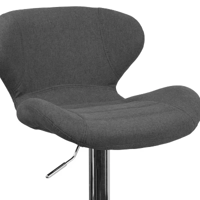 Merrick Lane Adjustable Height Barstool Contemporary Bar Height Stool With Curved Back And Metal Base With Footrest 12 Merrick Lane Adjustable Height Barstool Contemporary Bar Height Stool With Curved Back And Metal Base With Footrest - Image 10
