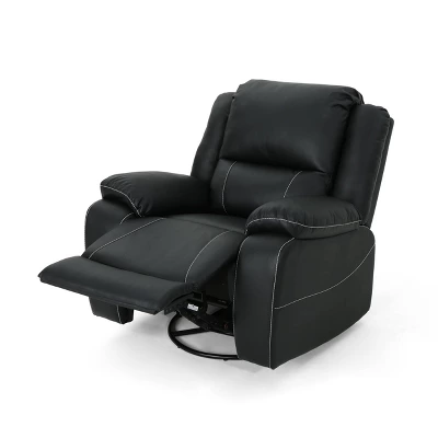 Malic Classic Tufted PU Leather Swivel Recliner - Christopher Knight Home 4 Malic Classic Tufted PU Leather Swivel Recliner - Christopher Knight Home - Image 2