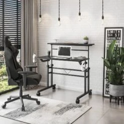 Rolling Writing Desk With Height Adjustable Desktop And Moveable Shelf - Techni Mobili 20 Rolling Writing Desk With Height Adjustable Desktop And Moveable Shelf - Techni Mobili -Famous Furniture Store GUEST 9c4a47fb 5d26 4b8b 88af f3a05152a545
