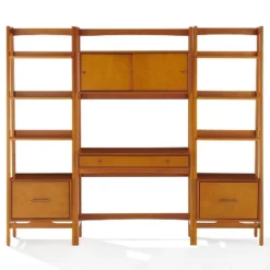 3pc Landon Desk And Bookcases Set Acorn - Crosley -Famous Furniture Store GUEST 9c6c3d55 f507 41c2 addd 53ecc7f611a8