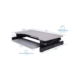 Basic Height Adjustable Sit To Stand Desk Computer Riser Gray - Rocelco -Famous Furniture Store GUEST 9c7199f7 8621 4bcd a3a1 7f1bee28eedb