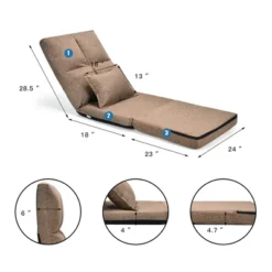 Costway Fold Down Chair Flip Out Lounger Convertible Sleeper Couch Futon Bed W/ Pillow 13 Costway Fold Down Chair Flip Out Lounger Convertible Sleeper Couch Futon Bed W/ Pillow -Famous Furniture Store GUEST 9c7eee78 d6db 4bfb b806 774e05b76879