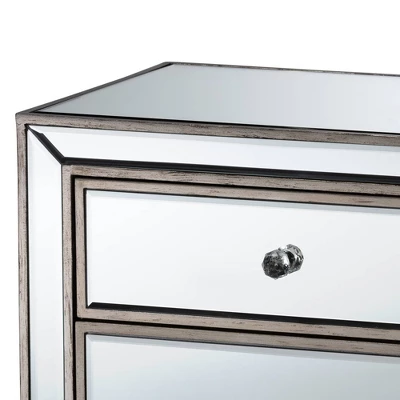 Fadri 2 Drawers Mirrored Nightstand - Baxton Studio 6 Fadri 2 Drawers Mirrored Nightstand - Baxton Studio - Image 4
