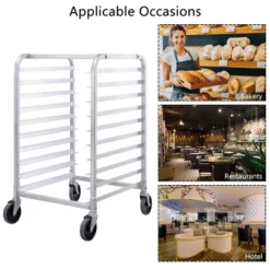 Costway 10 Sheet Aluminum Bakery Rack Silver Commercial Cookie Bun Pan Kitchen W/Wheel -Famous Furniture Store GUEST 9d7c1098 ba01 4da5 9fc0 653f51aeeb17