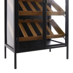 Modern Wood Standing Wine Rack Black - Olivia & May -Famous Furniture Store GUEST 9de10348 f742 45f0 806c c4e6672bee8b