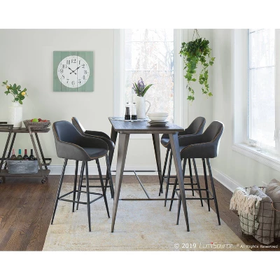 Oregon Industrial Counter Table Antique/Espresso - LumiSource 8 Oregon Industrial Counter Table Antique/Espresso - LumiSource - Image 6