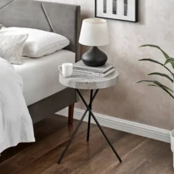 17.6" Round 3 Legged Industrial Style Side Table Cement - Danya B. -Famous Furniture Store GUEST a070f0f4 f77b 45fa bdfc 4f74134f0098