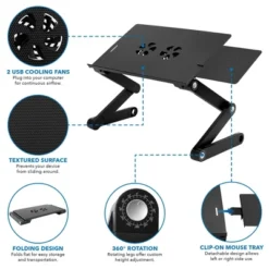Mount-It! Lightweight Adjustable Laptop Stand With Built-in Cooling Fans And Mouse Pad Tray | Ergonomic & Portable Laptop Stand For Bed, Couch & Table -Famous Furniture Store GUEST a0c9f216 85a7 4823 ba9b f16fdcc41690