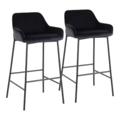 Set Of 2 Daniella Metal/Velvet Barstools - LumiSource -Famous Furniture Store GUEST a0e1e9aa 7398 43fc af52 ca0da747b12d