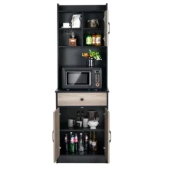 Costway 3-Door 71'' Kitchen Buffet Pantry Storage Cabinet W/Hutch Adjustable Shelf Black -Famous Furniture Store GUEST a0f52173 9641 41ac 92c0 7b01b0aa76c9