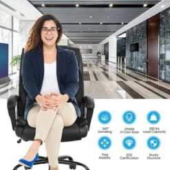 Costway Big & Tall 500lb Massage Office Chair E Xecutive PU Leather Computer Desk Chair -Famous Furniture Store GUEST a1021dcf 2e69 4826 a1ab a8ab532e72cc