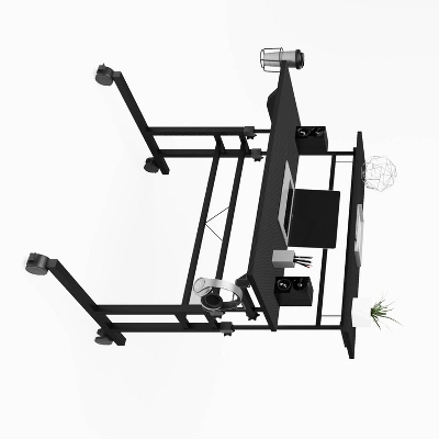 Rolling Writing Desk With Height Adjustable Desktop And Moveable Shelf - Techni Mobili 4 Rolling Writing Desk With Height Adjustable Desktop And Moveable Shelf - Techni Mobili - Image 2