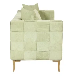 80.5" Modern Upholstered Sofa With Golden Metal Legs And 4 Pillows-ModernLuxe -Famous Furniture Store GUEST a141f5c7 5cdc 416b 8a57 386f2acbc063